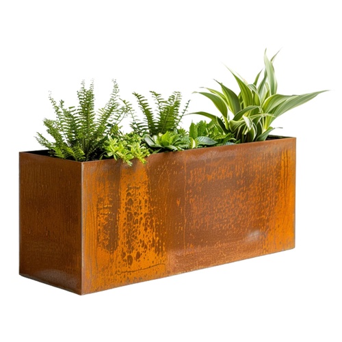 LUX-EDGE Rectangular Planter REDCOR Corten Weathering Steel